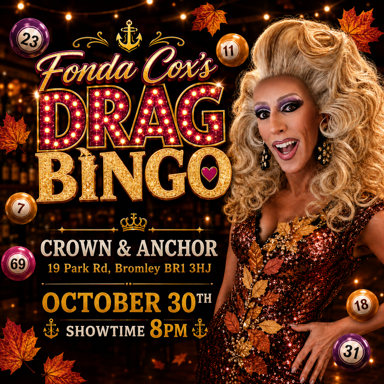 ADE6E684-64CF-4668-B78F-A24D035E00C3 Drag Bingo at The Crown and Anchor